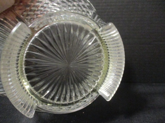 Vintage Art Deco Style Pressed Glass Footed Centerpiece Bowl - 5