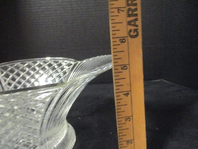 Vintage Art Deco Style Pressed Glass Footed Centerpiece Bowl - 7