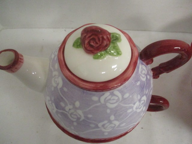 Sonoma Home Goods Tea for One Set and Red London Pottery "Globe Teapot" - 3