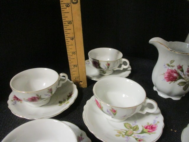 Polish Porcelain "Old Moss Rose" Coffee Set - 10