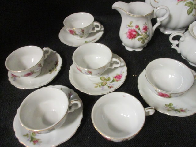 Polish Porcelain "Old Moss Rose" Coffee Set - 2