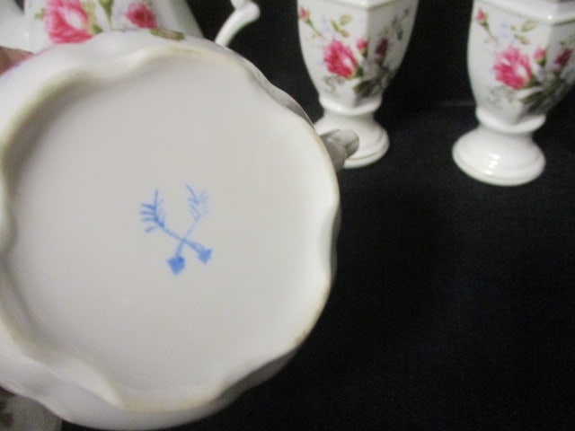 Polish Porcelain "Old Moss Rose" Coffee Set - 7