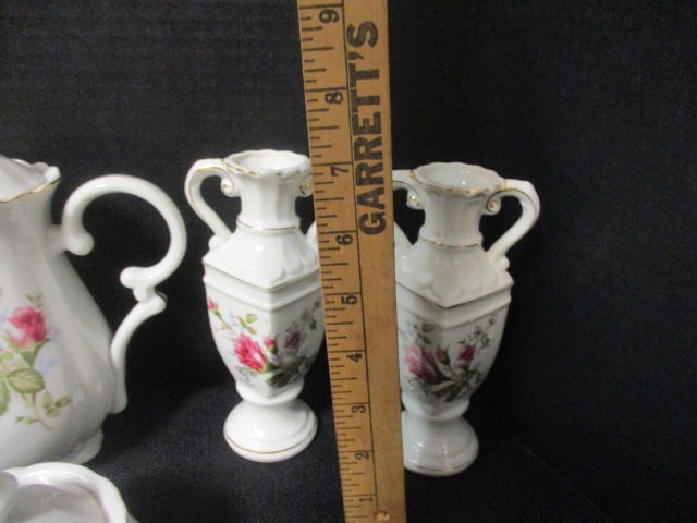 Polish Porcelain "Old Moss Rose" Coffee Set - 9