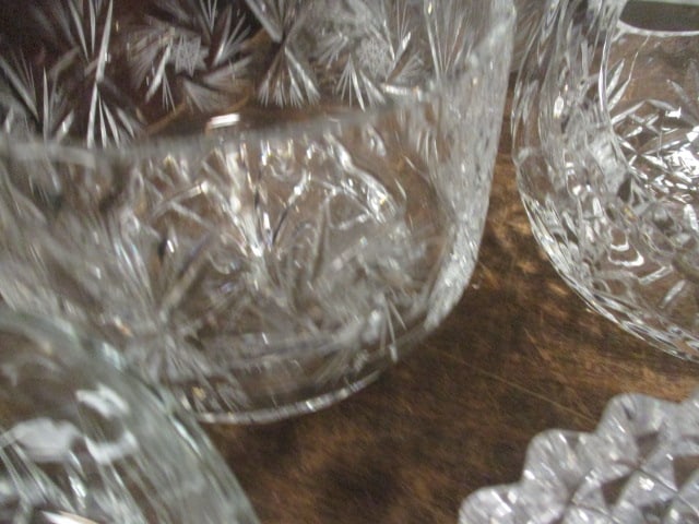 Nice Grouping of Crystal Bowls, Basket and Tidbit Dishes - 10