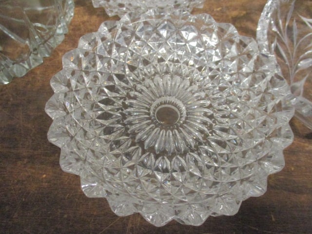Nice Grouping of Crystal Bowls, Basket and Tidbit Dishes - 2