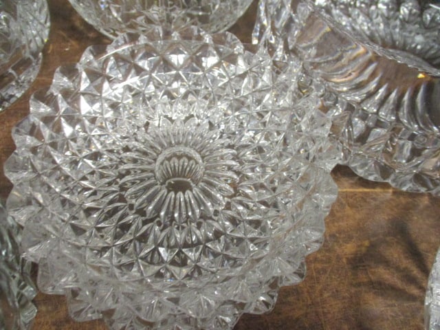 Nice Grouping of Crystal Bowls, Basket and Tidbit Dishes - 3
