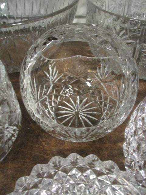Nice Grouping of Crystal Bowls, Basket and Tidbit Dishes - 7