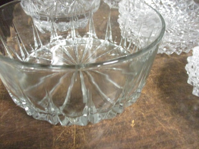 Nice Grouping of Crystal Bowls, Basket and Tidbit Dishes - 9