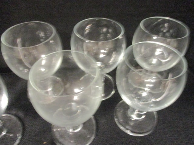 Seven Pressed Glass Wine Glasses - 3