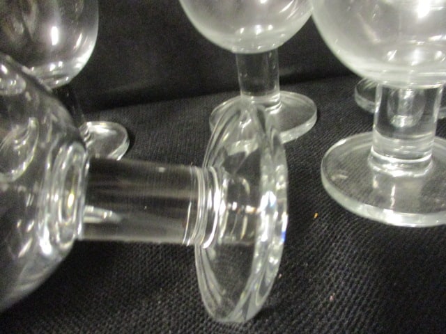 Seven Pressed Glass Wine Glasses - 4