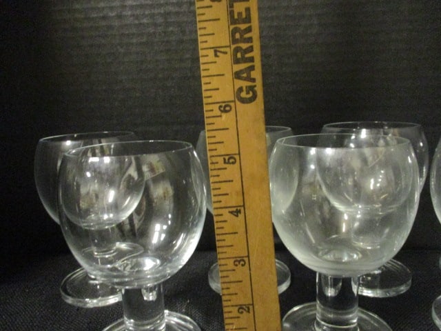 Seven Pressed Glass Wine Glasses - 6