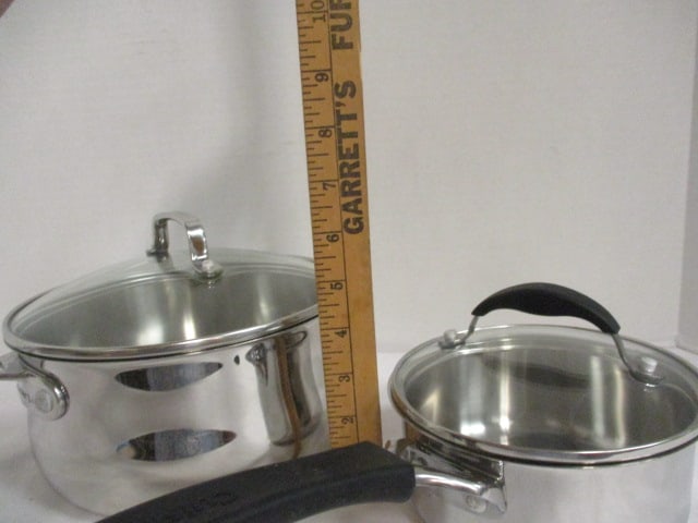 Two Cuisinart Stainless Steel Sauce Pans with Lids - 6