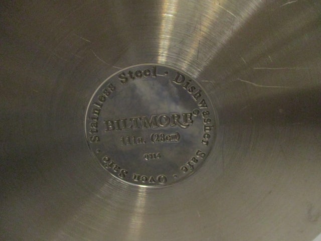 Biltmore Stainless Steel 11" Skillet with Cover - 5