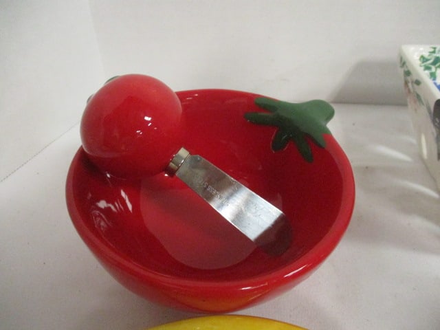 Whimsical Berry Bowl, Pottery Barn Lemon and Tomato Shape Bowls, Signature Room - 10