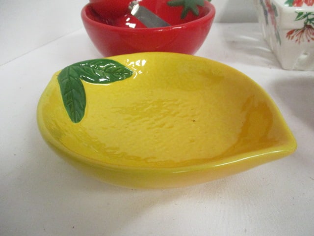 Whimsical Berry Bowl, Pottery Barn Lemon and Tomato Shape Bowls, Signature Room - 11