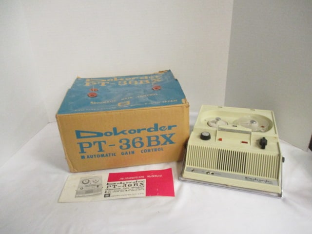 Vintage Dokorder PT-36BX Transistor Tape Recorders in Original Box: untested