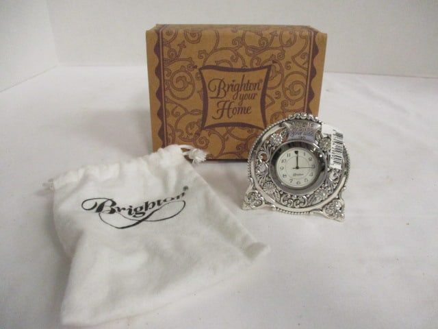 New Old Stock Brighton "Time Is On Your Side" Quartz Vanity/Desk Clock in: Original Box with Dust Bag