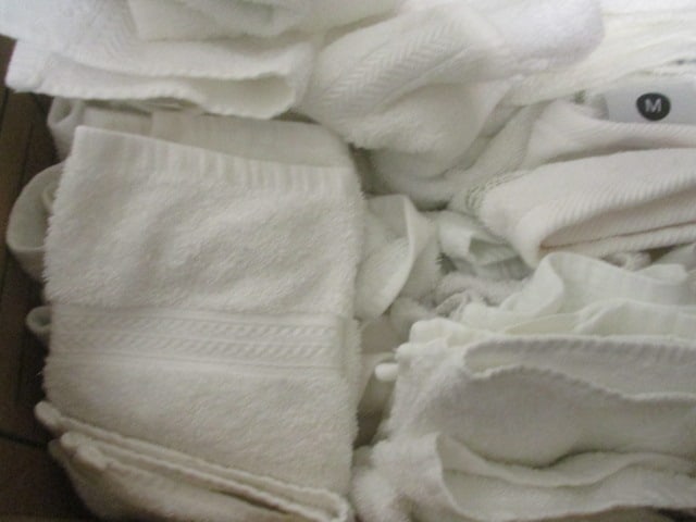 Large Grouping of Nice White Bath Towels, Hand Towels and Wash Cloths - 3