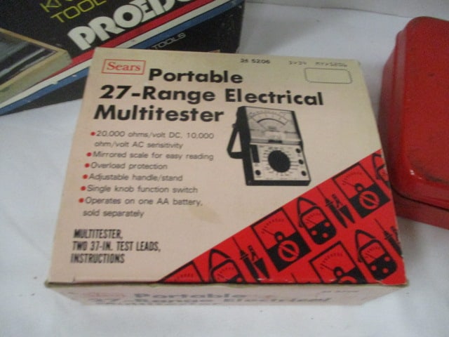 Sears Portable 27-Range Electrical Multi-tester in Original Box, Benz-O-Matic 21 Pc Socket Set, - 6