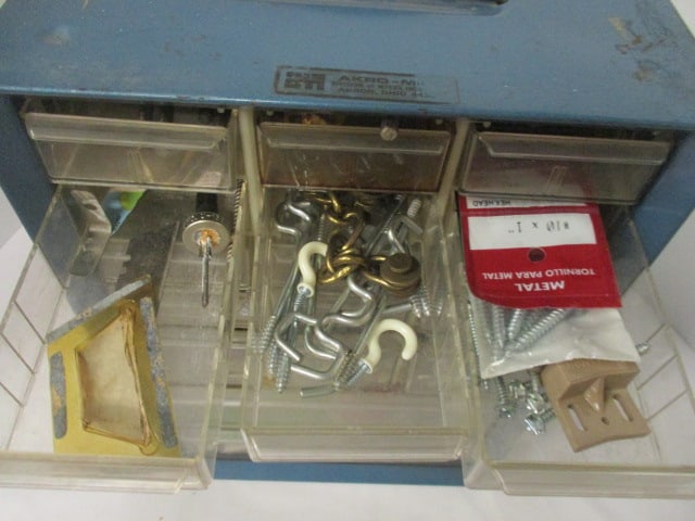 Metal 17 Drawer Fastener Organizer and Contents - 4