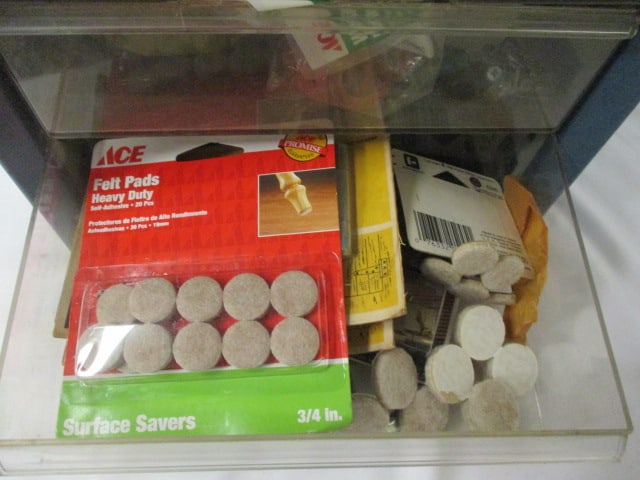 Metal 17 Drawer Fastener Organizer and Contents - 9