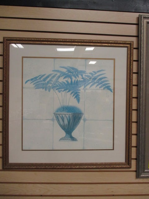 Framed and Matted Fern in Planter Still Life Print (1 of 4)
