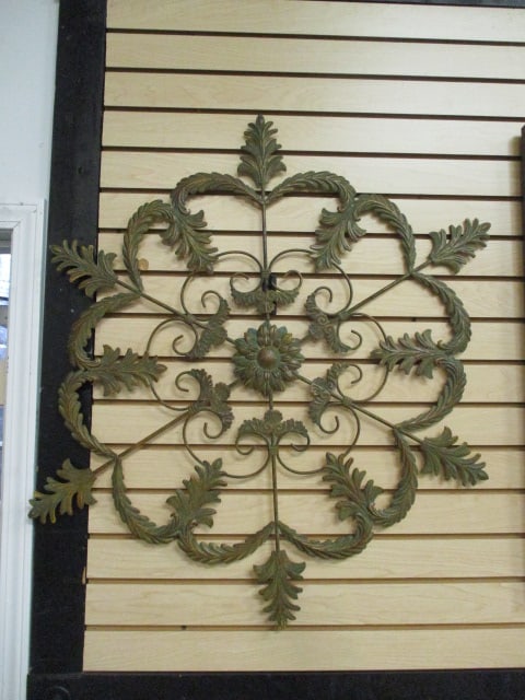 French Bronze Metal Medallion Wall Art: 36"dia, Local Pickup Only