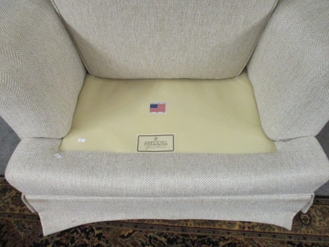 Nice Sherrill Furniture Tweed Upholstered Swiveling Rocker - 7