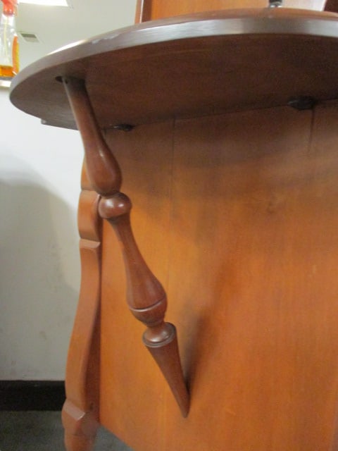 Vintage Hastings Puritan Colonial Revival Cherry Server with Open Plate Rack and Drawer - 19