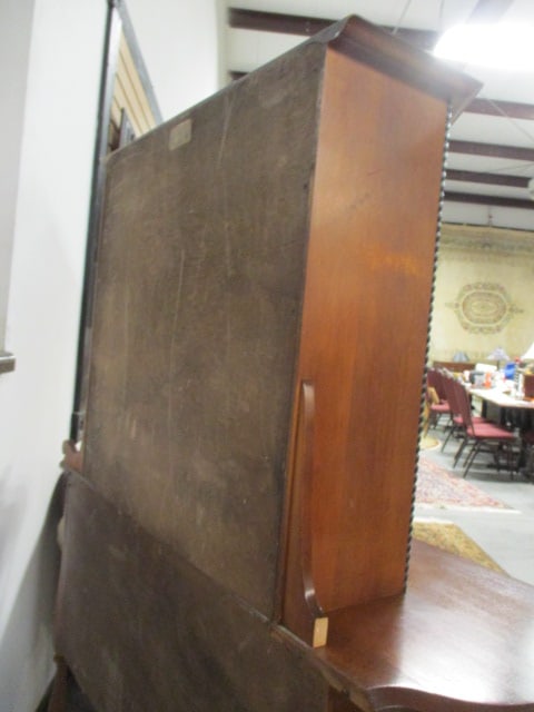 Vintage Hastings Puritan Colonial Revival Cherry Server with Open Plate Rack and Drawer - 8