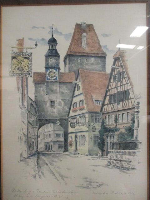 "Rothenburh ob der Tauber" German Village Scene Print by Monika Heller-Cole - 2