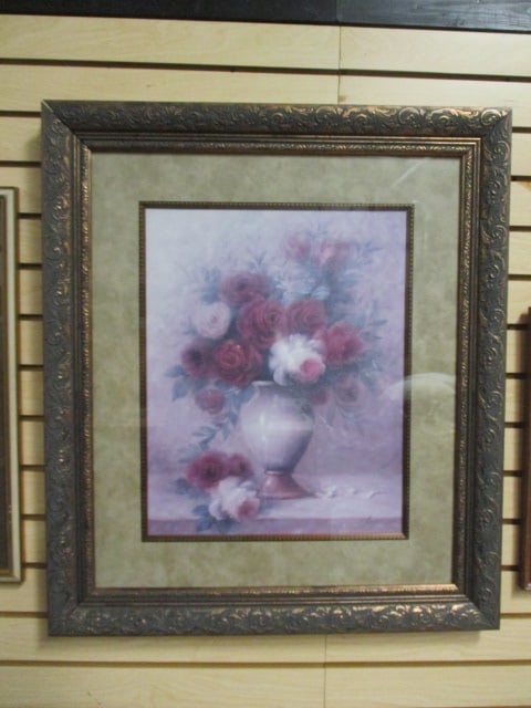 Framed and Matted "Emelia" Still Life Print by Artist Cheovan: 26 3/4" x 30 1/2", Local Pickup Suggested