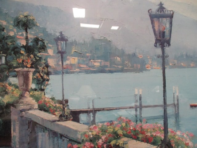 Framed and Matted "Bellagio Promenade" Print by Impressionist Artist Howard Behrens - 4
