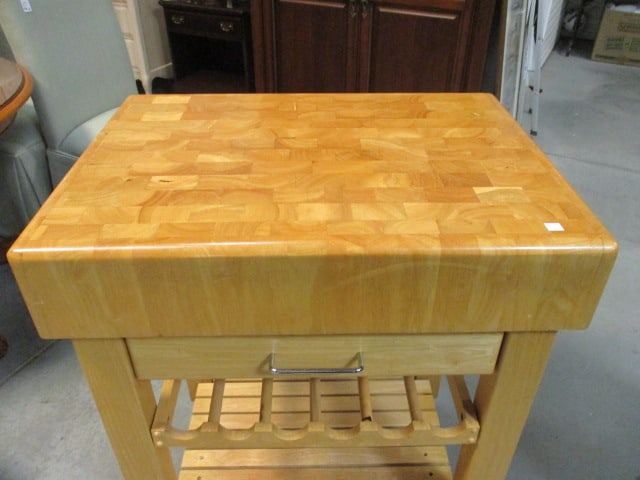 Freestanding Butcher Block Kitchen Cart/Mobile Island - 2