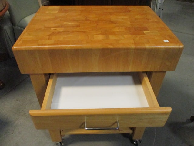 Freestanding Butcher Block Kitchen Cart/Mobile Island - 4