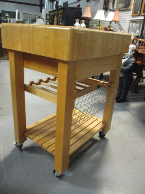 Freestanding Butcher Block Kitchen Cart/Mobile Island - 6