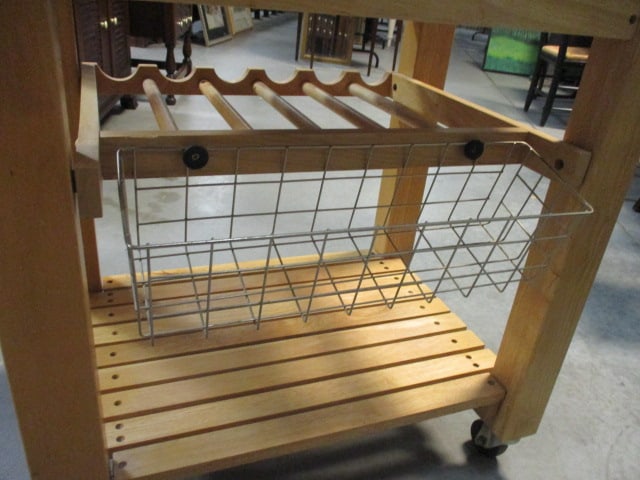 Freestanding Butcher Block Kitchen Cart/Mobile Island - 7