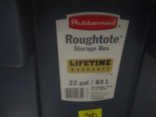 Two Rubbermaid Roughtote 22 Gallon Totes with Lids - 2