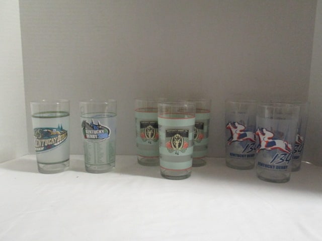 Grouping of 8 "125th to 134th Kentucky Derby" Glasses (1999 to 2008): 5 1/2" each