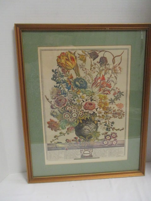 Framed and Matted Robert Furber's "Twelve Months of Flowers" Art Print (1 of 5)