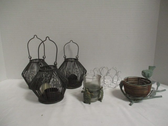 Collection of Metal and Wire Candle Holders (1 of 7)