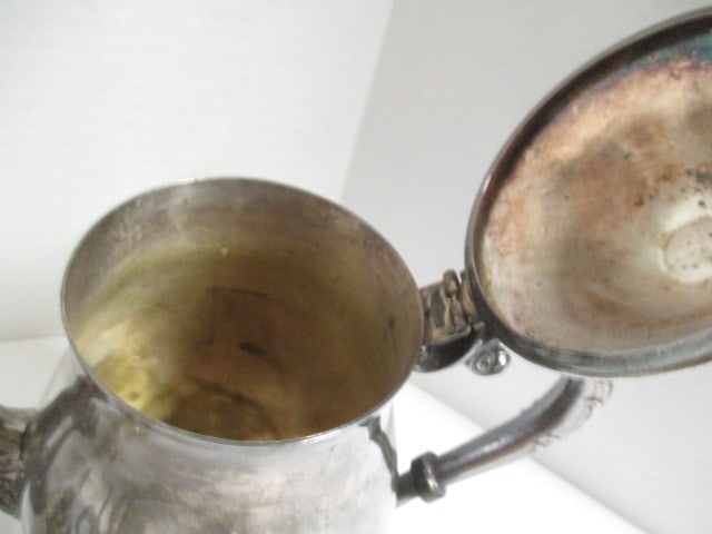 Vintage Silverplate Lot - Coffee Pot, Covered Butter Dish, Pepper Grinder, Tongs, - 10
