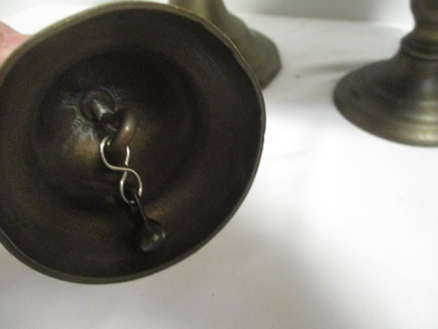 Vintage Brass Lot - Candleholder, Basket, Compote, and Bell - 3