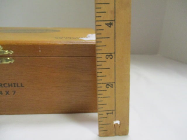 Wooden Cigar Box of Buttons - 8