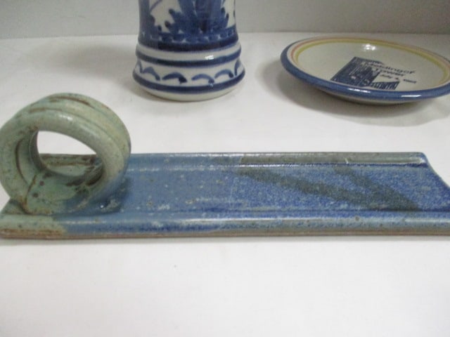 Louisville Pottery Souvenir Dish, Signed Studio Pottery Butter Tray and Tumbler - 7