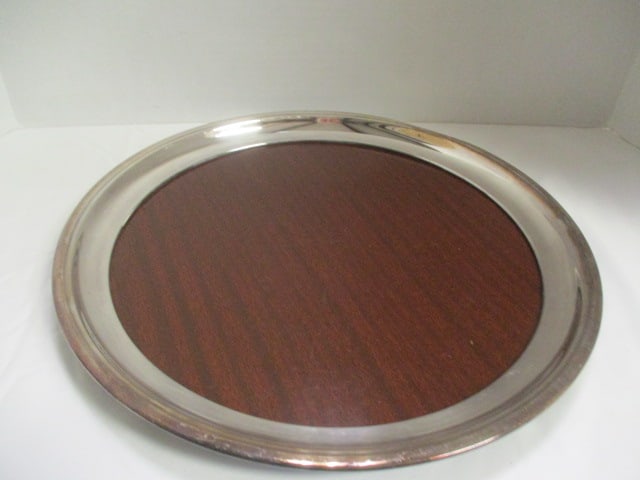 Five Round Silverplated Serving Trays - 6