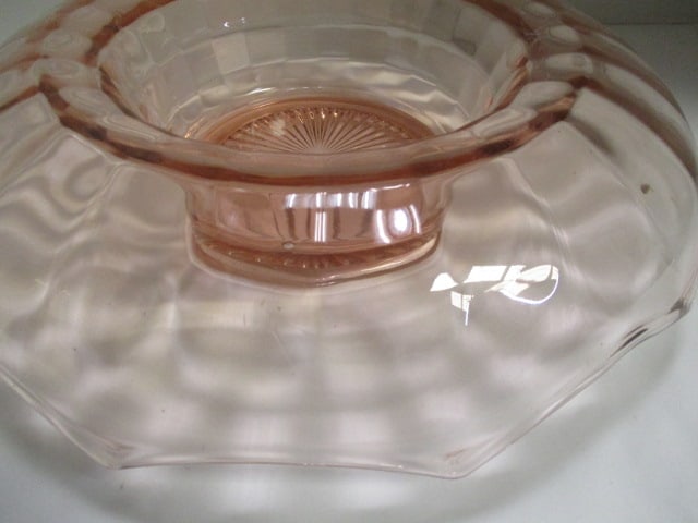 Vintage Pink Depression Glass Waterfall Edge Console Bowl - 3
