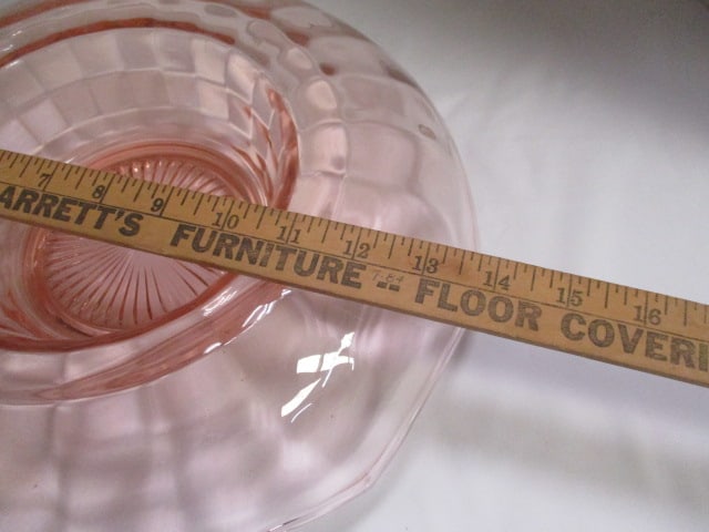 Vintage Pink Depression Glass Waterfall Edge Console Bowl - 6
