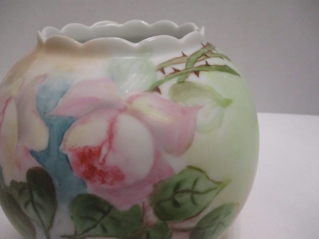 Vintage Signed Handpainted Limoges Porcelain Rose Bowl - 3