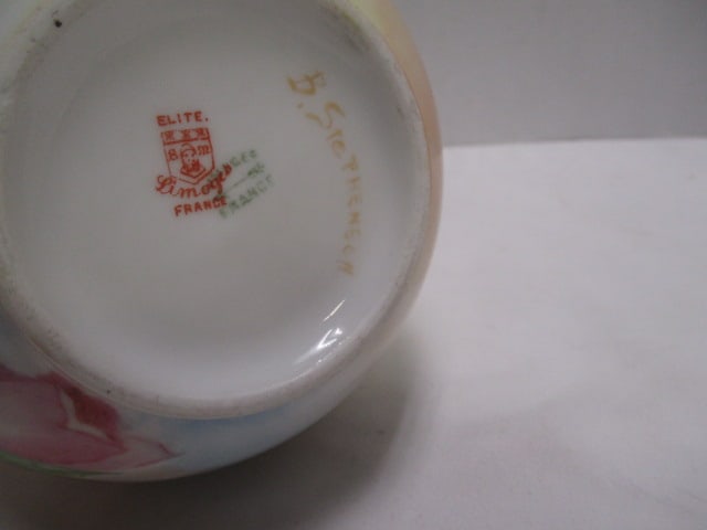 Vintage Signed Handpainted Limoges Porcelain Rose Bowl - 4